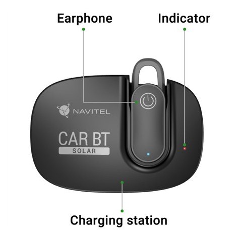Navitel | Multifunctional Bluetooth Headset | Solar Car BT | Hands free device | Bluetooth | g | Black | Recharge indicator - 2